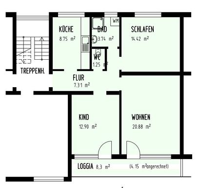 Grundriss Wohnung 34 Daimlerstr. 103A